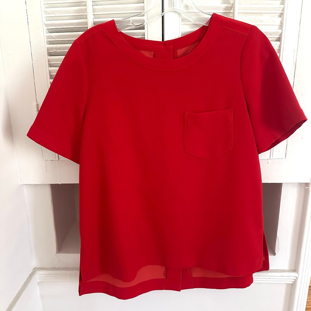 Madewell Red Short Sleeve Blouse